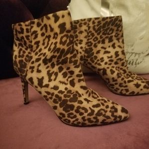 Leopard ankle boots